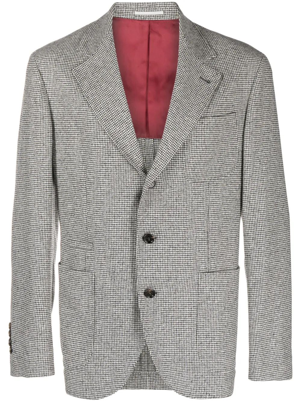 Brunello Cucinelli Houndstooth-pattern Virgin Wool-blend Suit In Animal Print