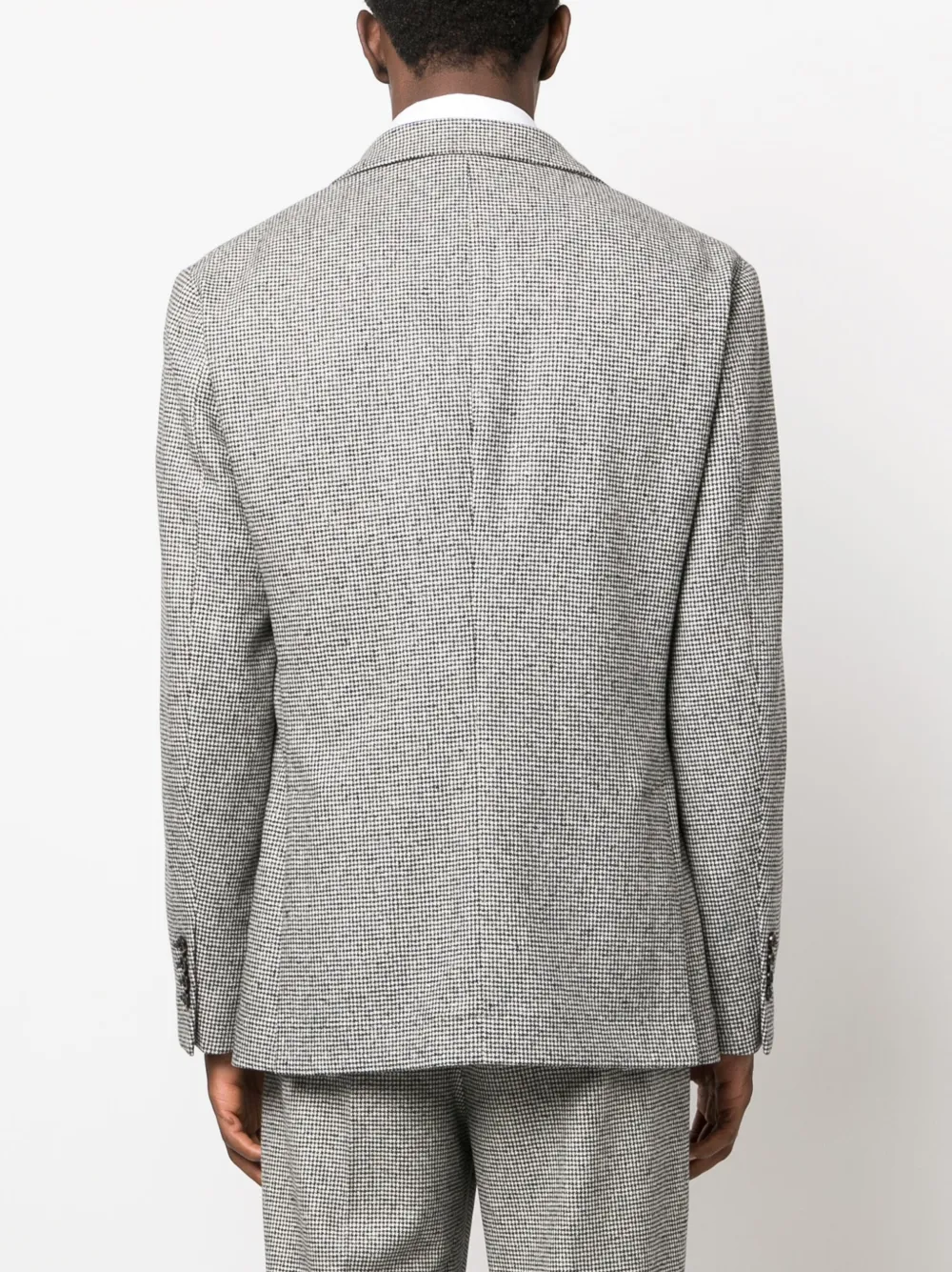 Brunello Cucinelli Houndstooth-pattern Virgin Wool-blend Suit In Animal Print