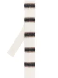 Brunello Cucinelli stripe-pattern knitted tie - Neutrals
