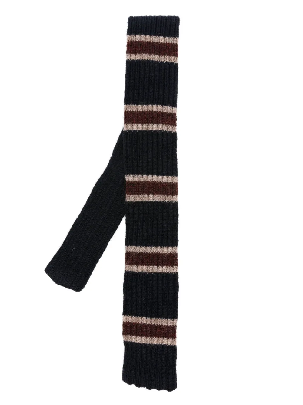 Brunello Cucinelli Stripe-pattern Knitted Tie In Blue