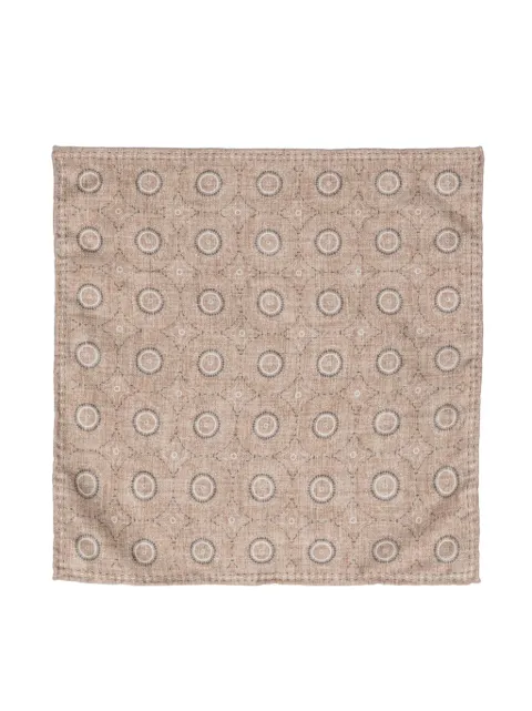 Brunello Cucinelli geometric-print silk scarf