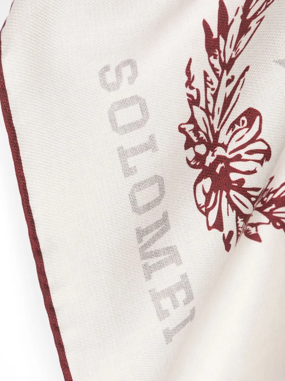 Brunello Cucinelli Logo-print Silk Scarf In Neutrals