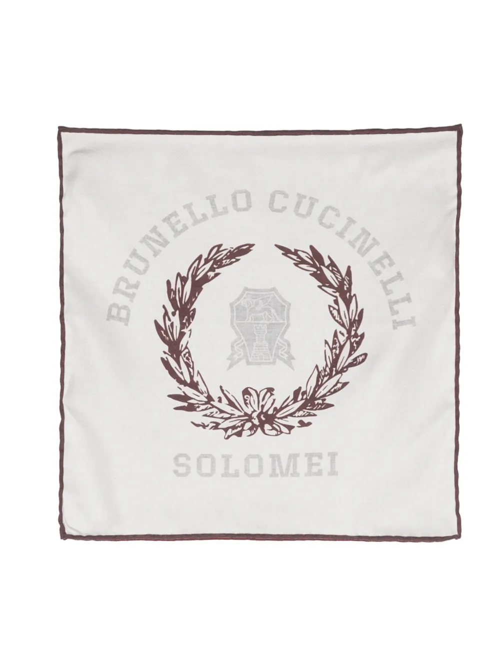Brunello Cucinelli Logo-print Silk Scarf In Neutrals