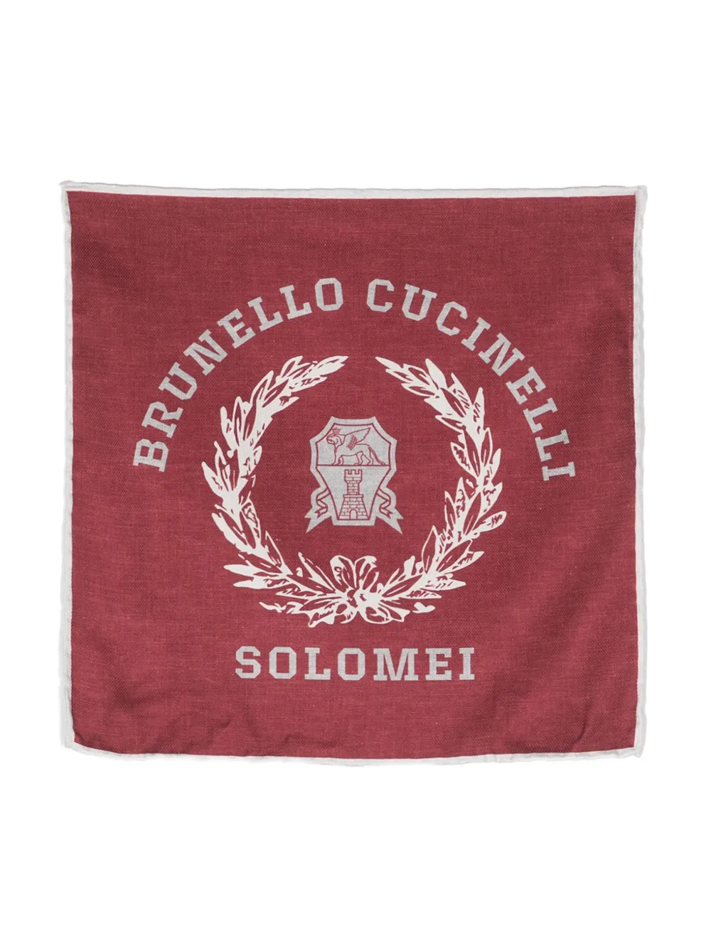 Brunello Cucinelli Logo-print Silk Scarf In Red