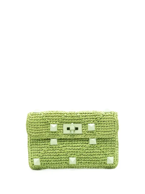 Valentino Garavani Rockstud crochet-knit clutch bag