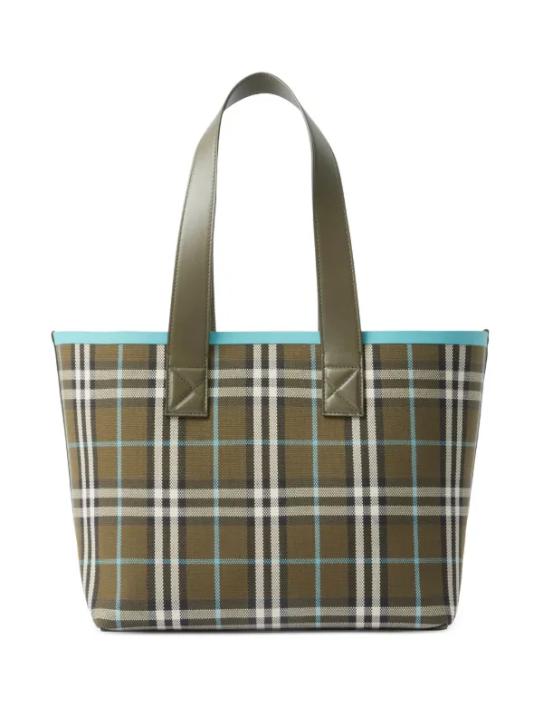 Burberry Medium Checkered Cotton Tote Bag Farfetch