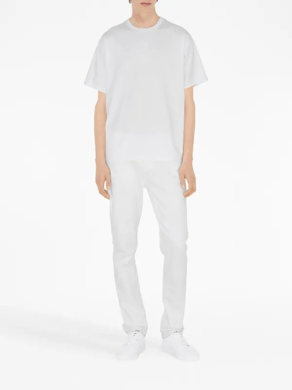 Burberry Jacquard logo-embossed Cotton T-shirt | White | FARFETCH