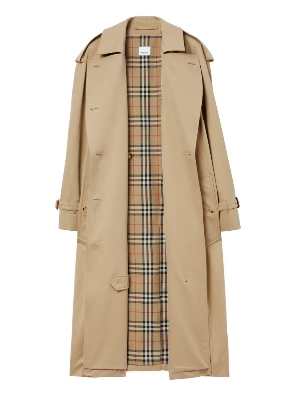 Shop Burberry Oversized Belted Trench Coat In Neutrals