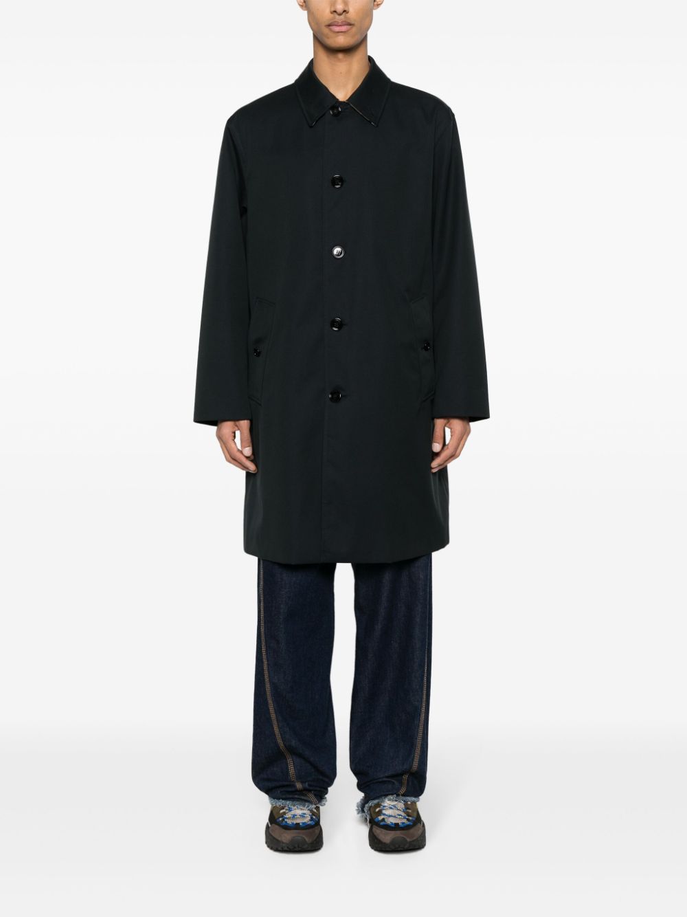 Cheap Burberry single-breasted cotton coat Men