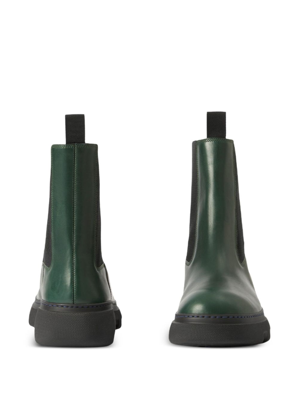 Shop Burberry Chelsea Slip-on Leather Boots In Green