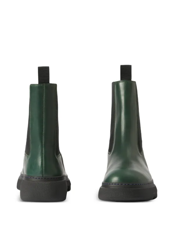 Burberry Chelsea slip-on Leather Boots | Green | FARFETCH