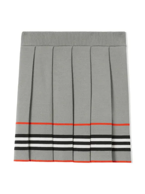 Burberry Kids Icon Stripe knitted pleated miniskirt
