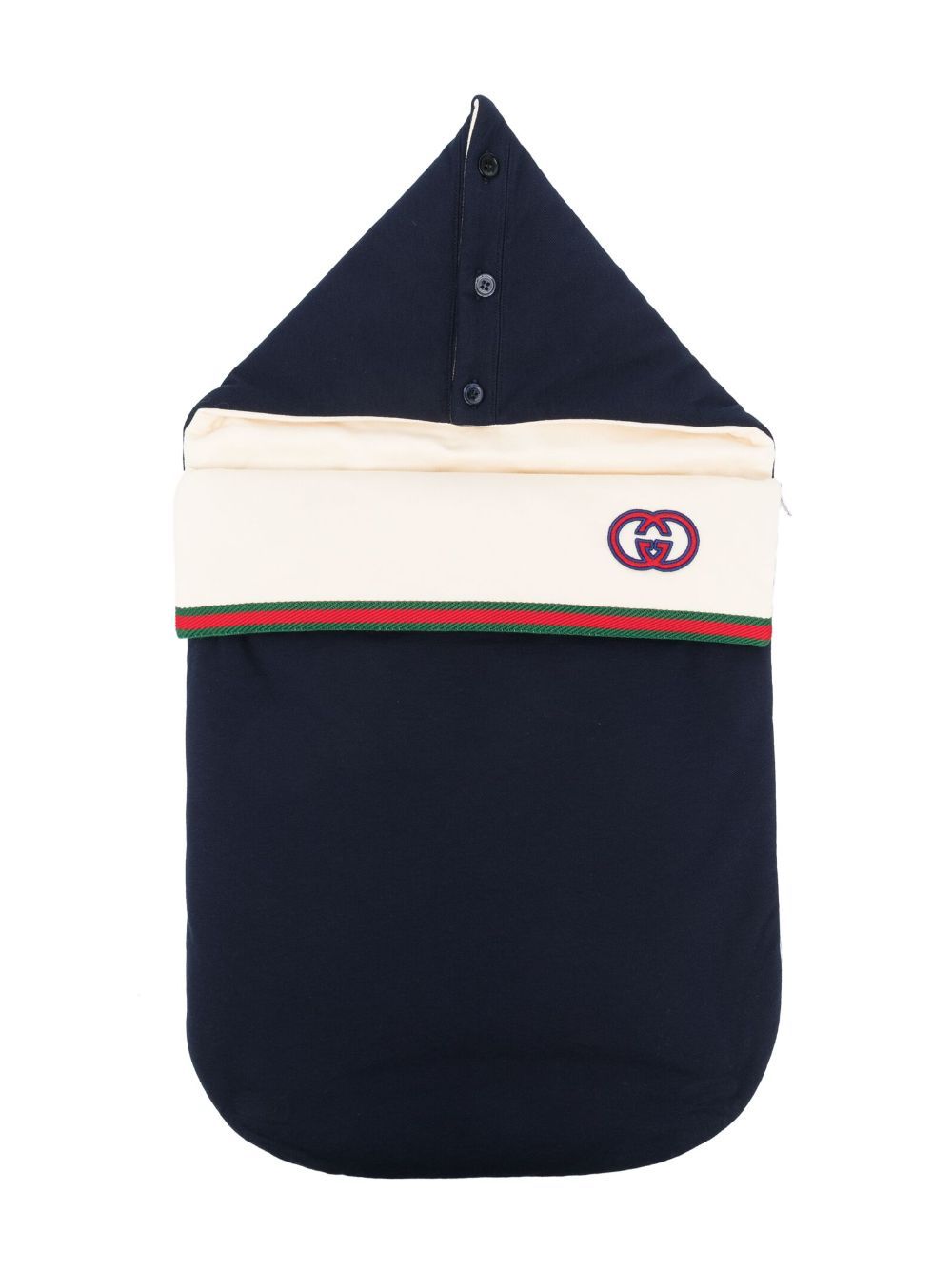 Image 1 of Gucci Kids logo-embroidered cotton padded sleeping bag