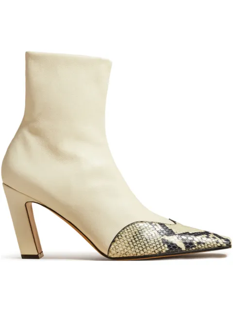 KHAITE The Dallas embossed python-print boots