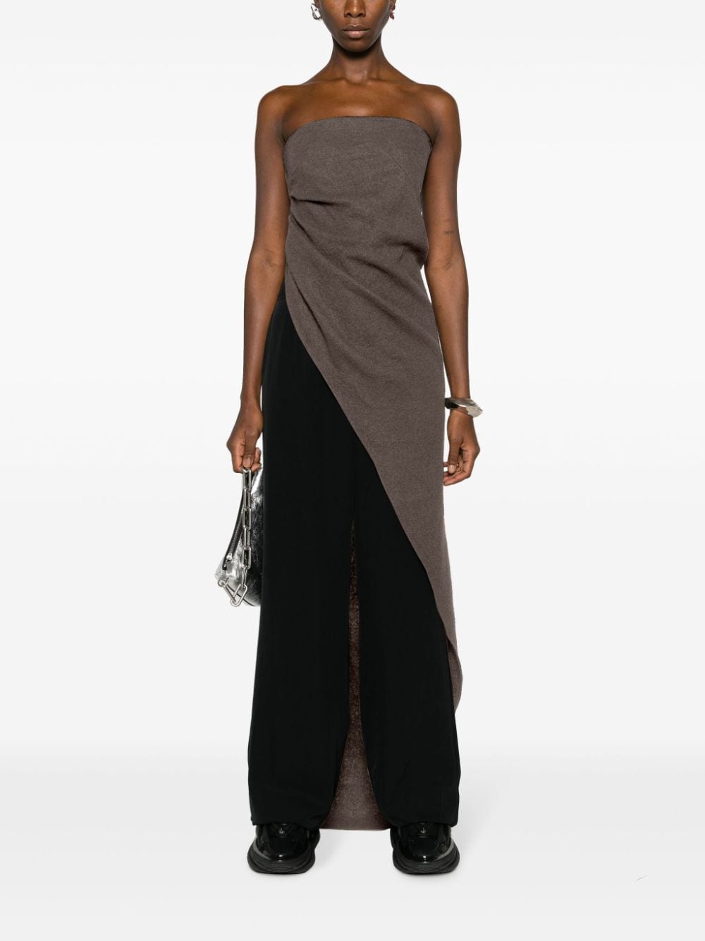 Shop Rick Owens Asymmetric-design Wool Top In Brown