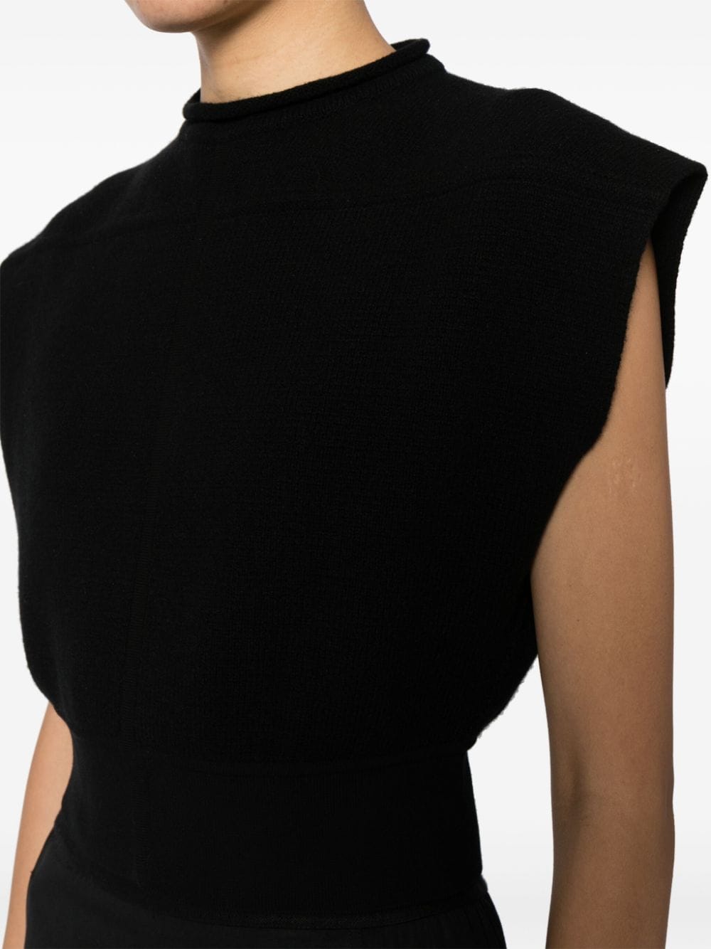 Shop Rick Owens Cap-sleeves Cropped Top In Black