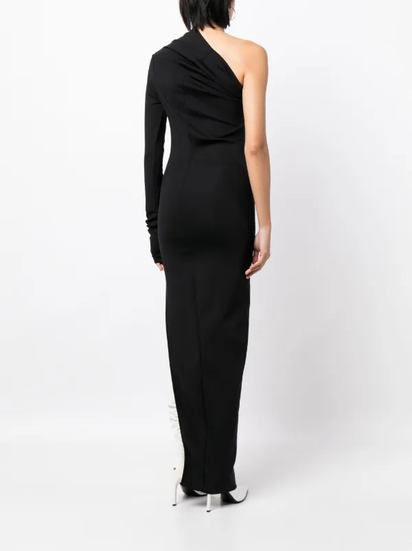リックオウエンス 変形ドレープドレス　ブラック Rick Owens Lilies ワンショルダー ドレープドレス | ブラック