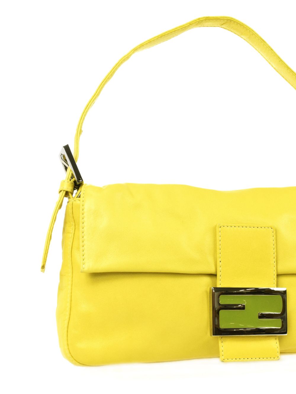 Fendi 2000s Pink and Yellow Leather Baguette · INTO