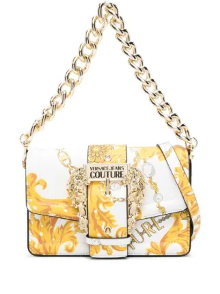Versace Jeans Couture Chain Couture-print Crossbody Bag | White