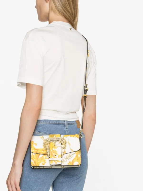 Versace Jeans Couture Chain Couture-print Crossbody Bag | White