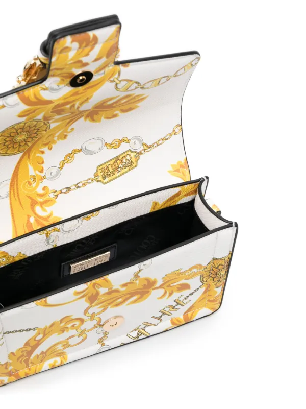 Versace Jeans Couture Chain Couture-print Crossbody Bag | White