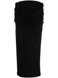 Paris Georgia draped midi straight skirt - Black