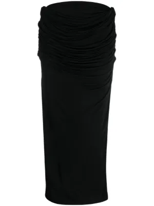 Alexander Wang Ruched Maxi Skirt | Black | FARFETCH