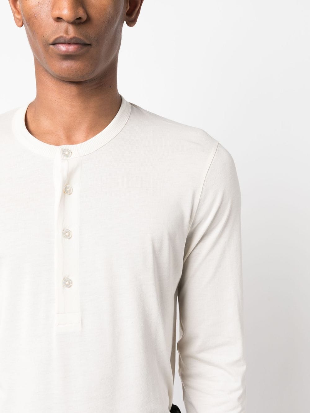 Shop Tom Ford Short-button Fastening T-shirt In Neutrals