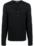 TOM FORD short-button fastening T-shirt - Black