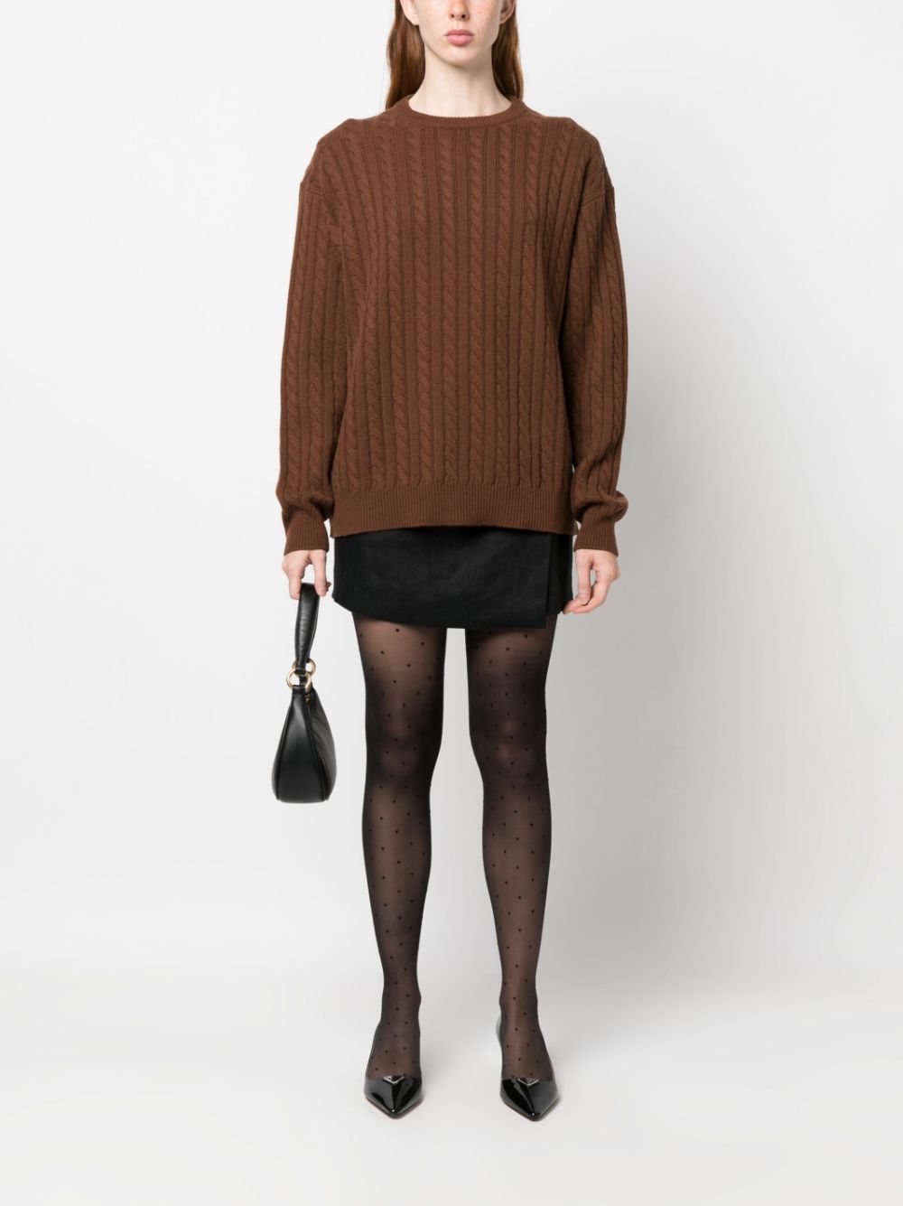 Miu Miu cable-knit cashmere jumper - Bruin