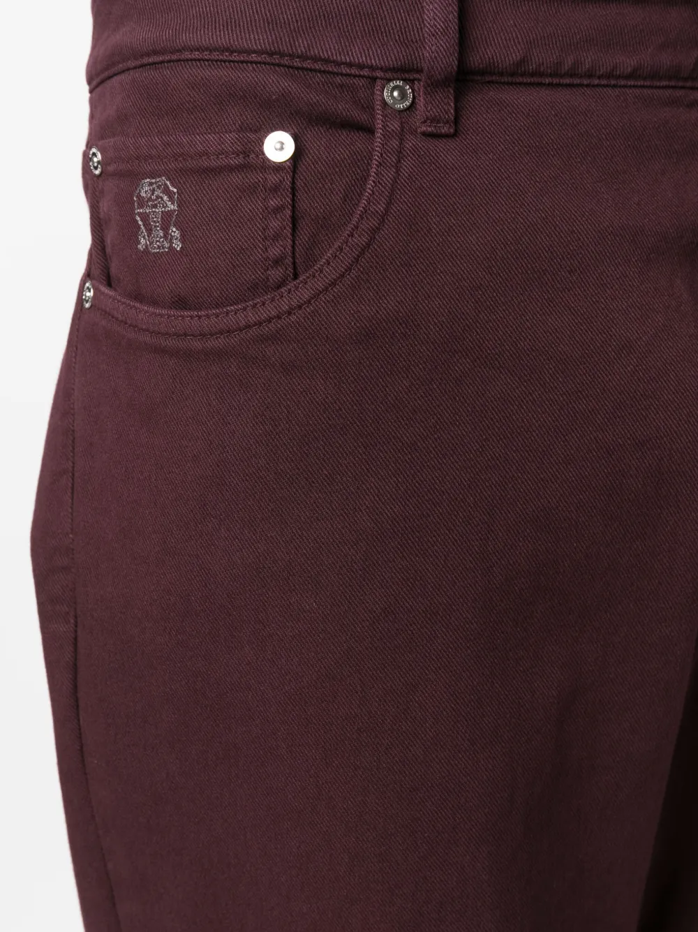 Brunello Cucinelli Halbhohe Straight-leg-jeans In Red