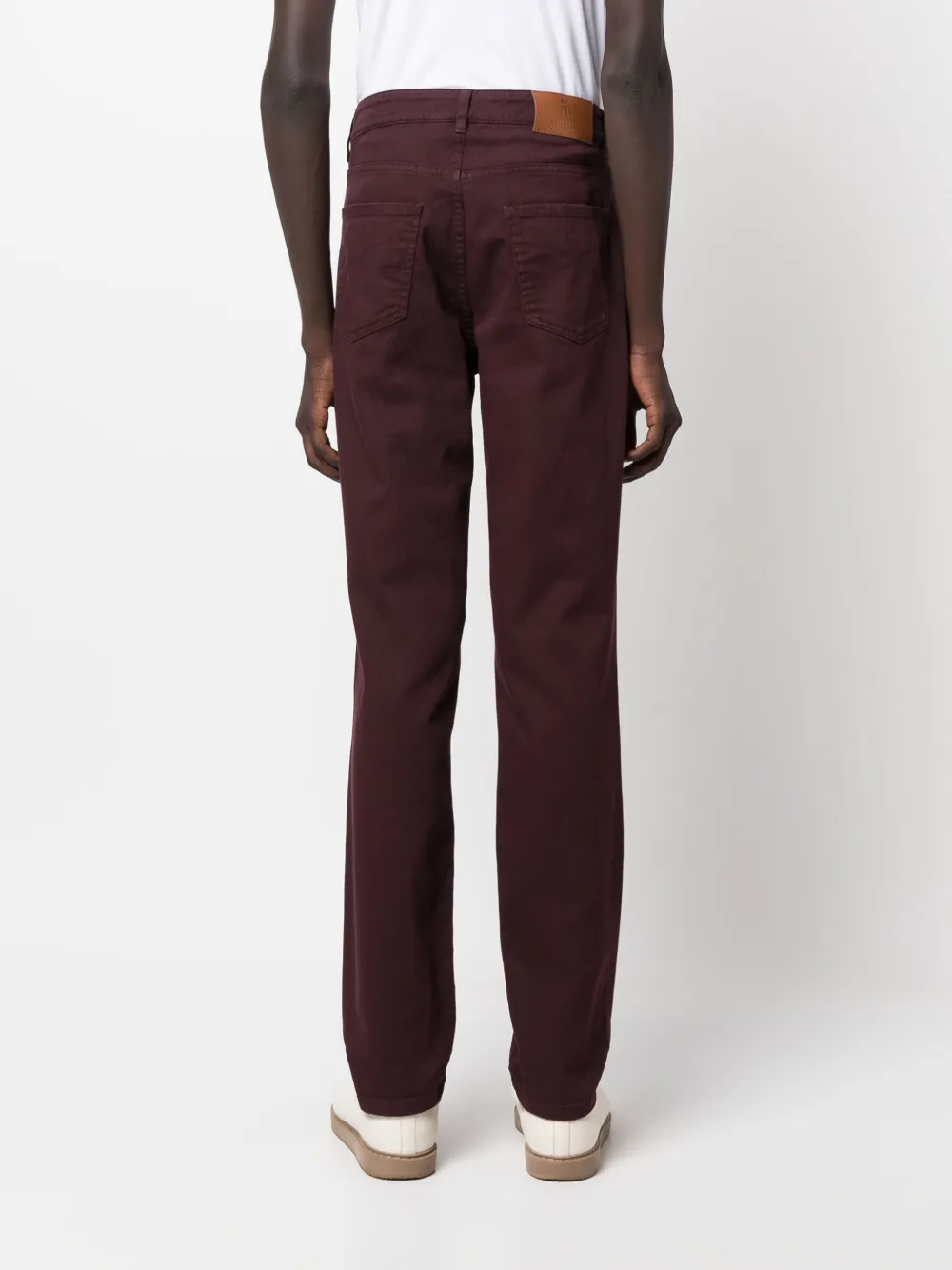 Brunello Cucinelli Halbhohe Straight-leg-jeans In Red
