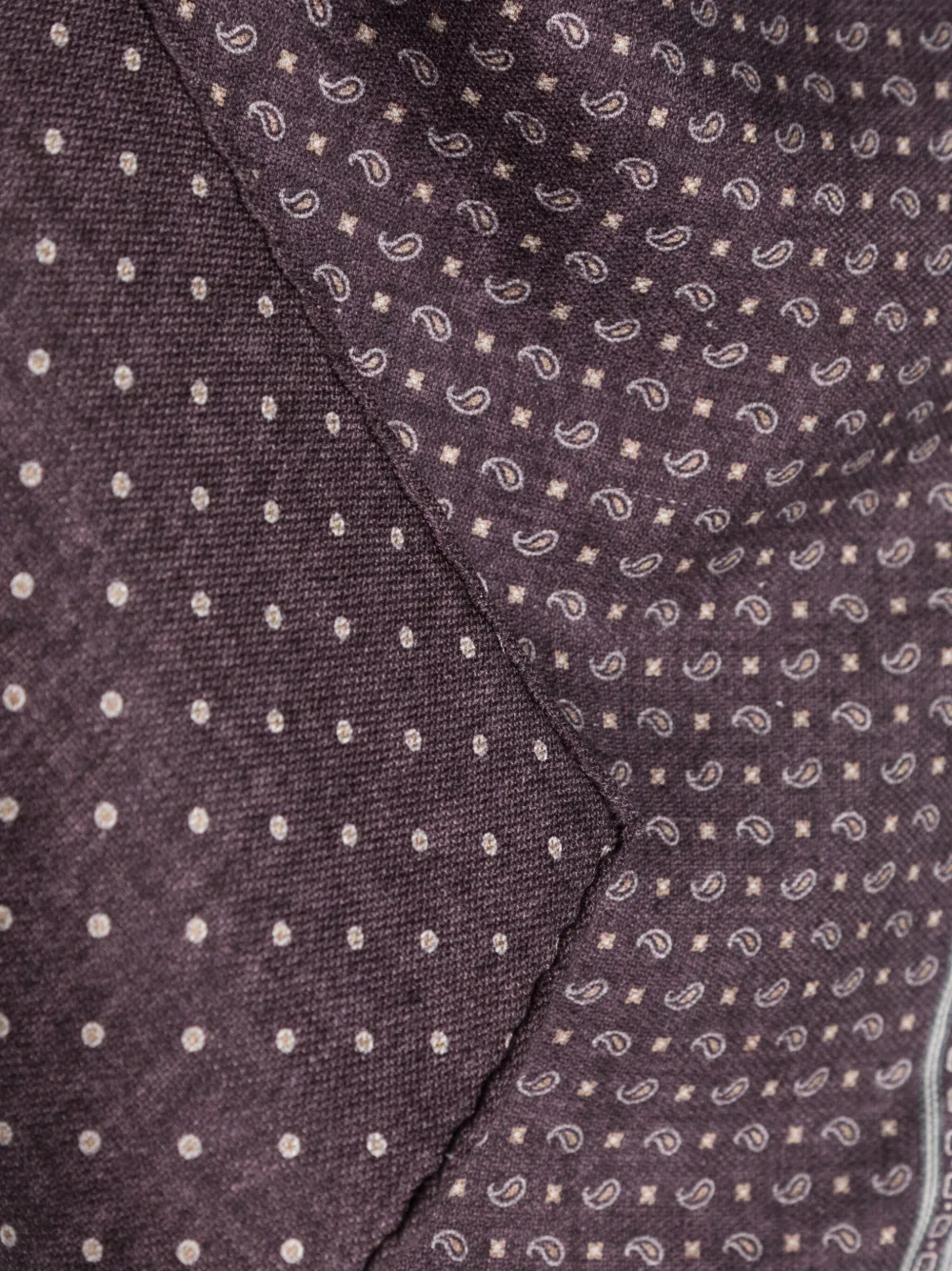Brunello Cucinelli Polka-dot Reversible Silk Pocket Square In Purple