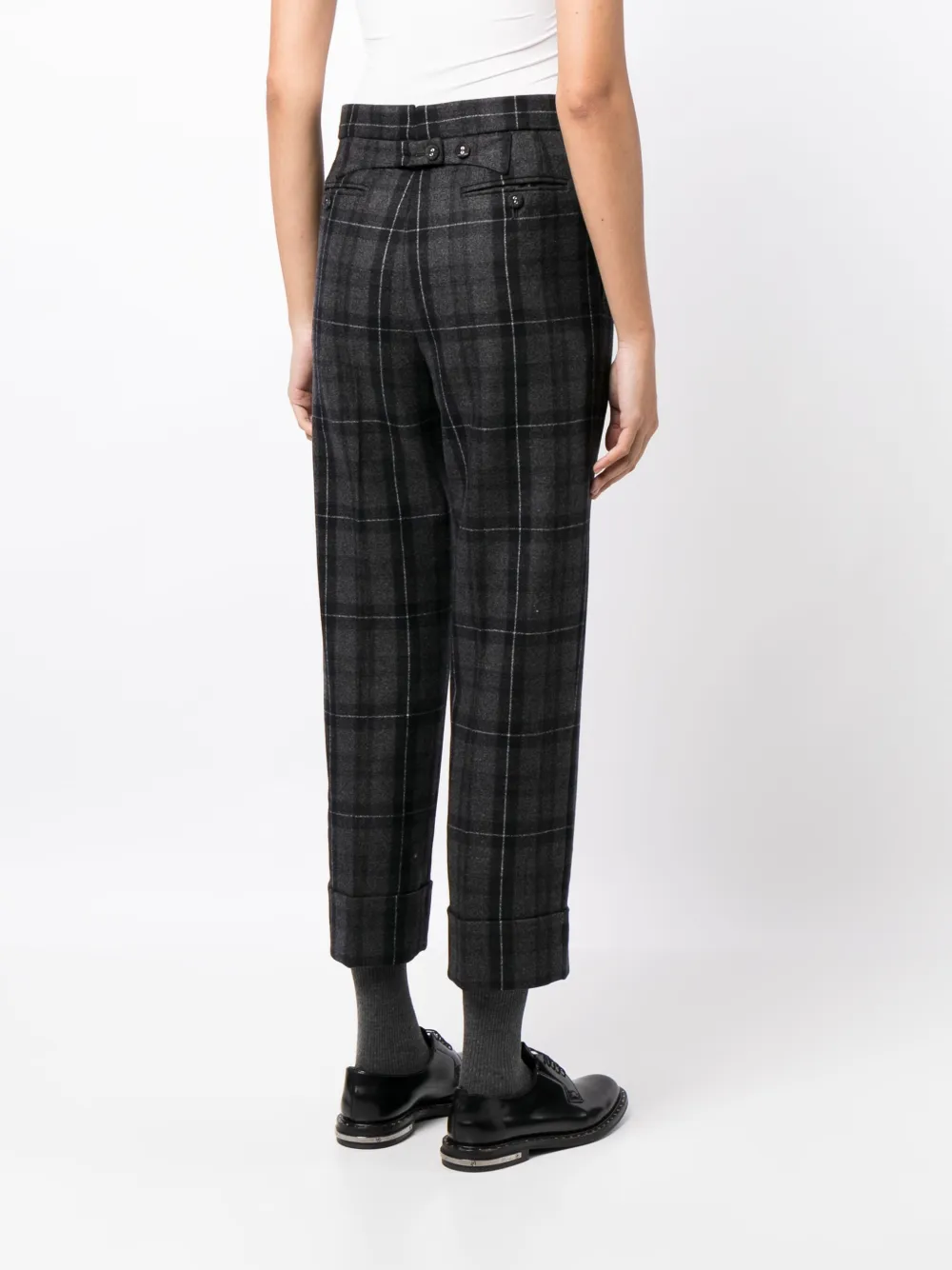 Thom Browne check-pattern cropped trousers | Clothing | Image 4