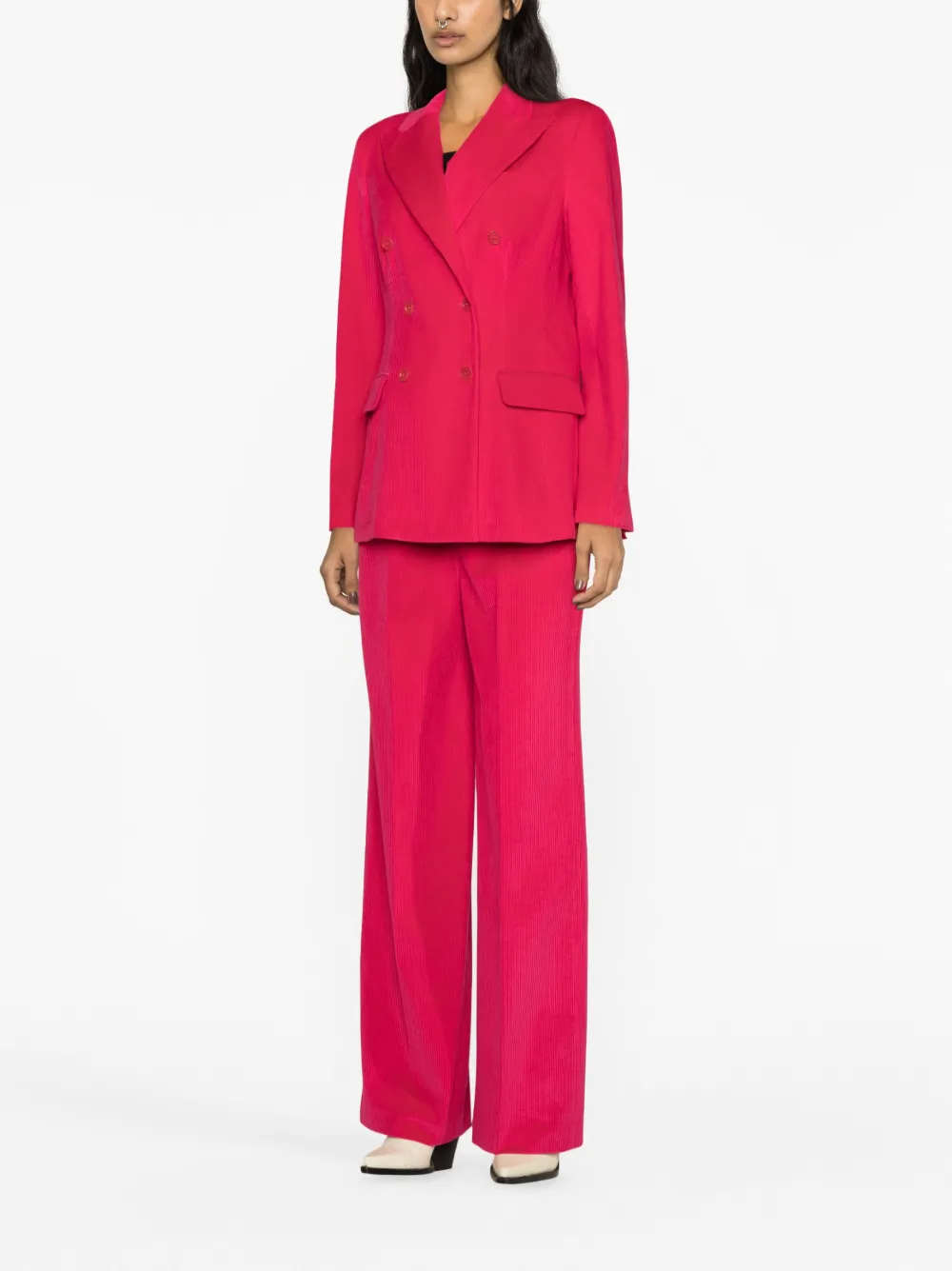 P.A.R.O.S.H. velvet wide-leg trousers - Roze