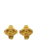 CHANEL Pre-Owned 1994 CC Cross clip-on earrings - Gold