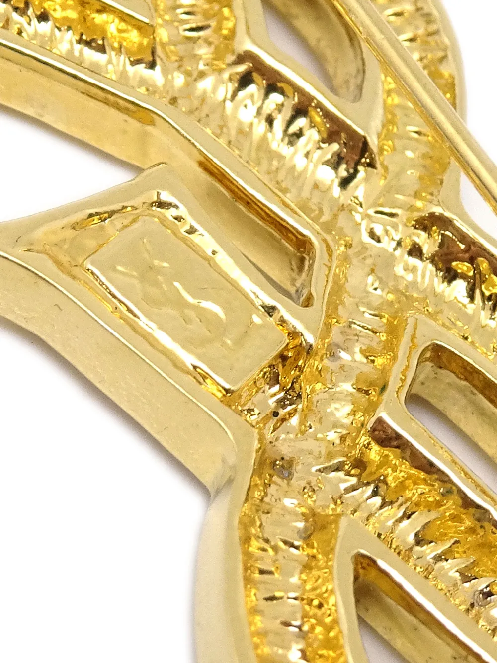 SAINT LAURENT 1990-2000S YSL LOGO BROOCH