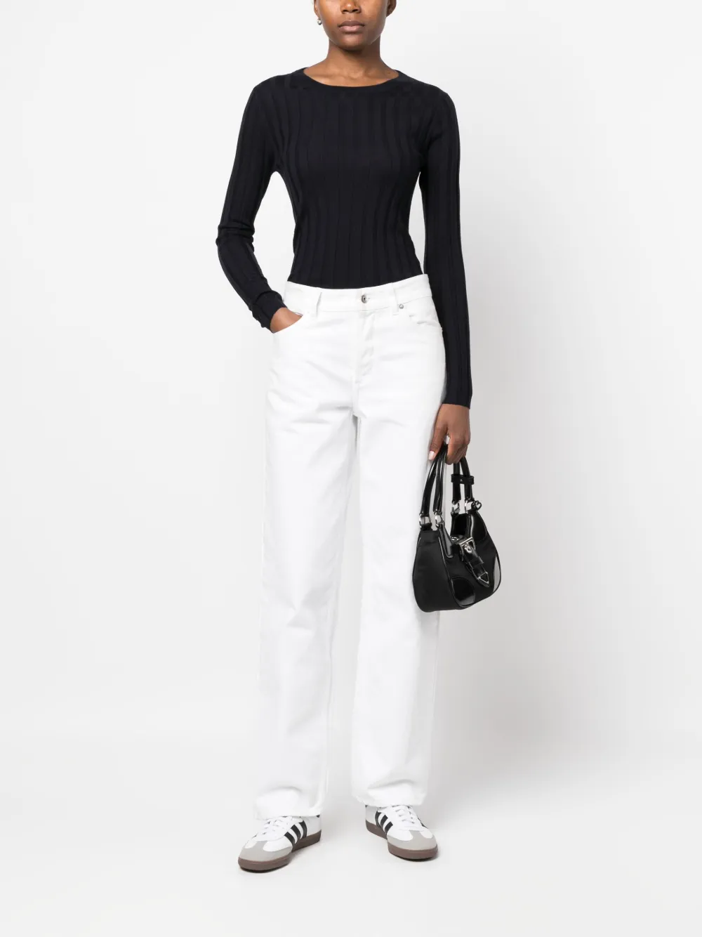 Allude ribbed virgin wool jumper - Blauw