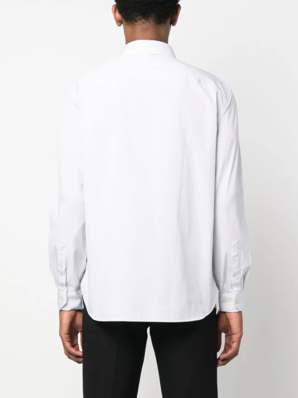 Saint Laurent Striped long-sleeve Cotton Shirt | White Saint Laurent Striped long-sleeve Cotton Shirt | White