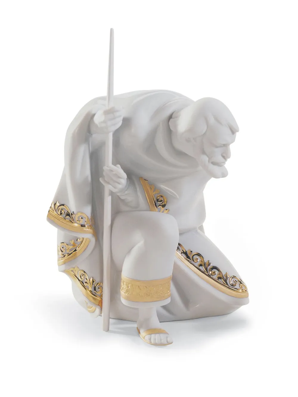 Lladrò Mary Nativity Porcelain Sculpture Set In Neutrals