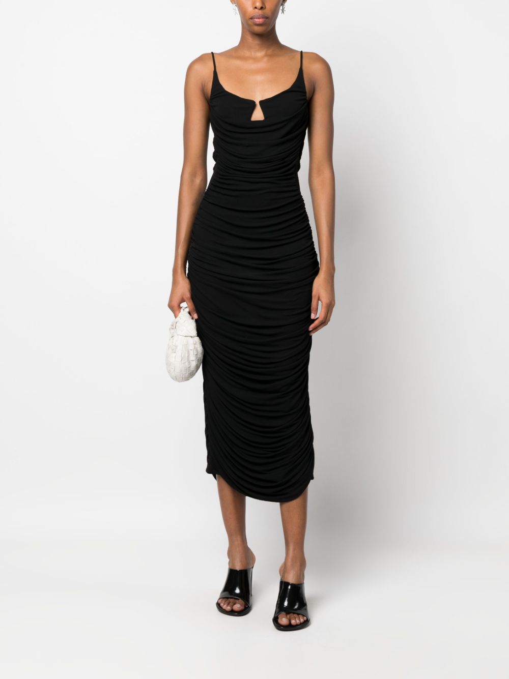 Paris Georgia draped midi dress - Zwart