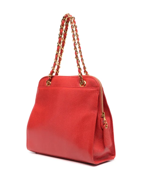 CHANEL Pre-Owned 1997-1999 ロゴエンボス ショルダーバッグ | レッド 