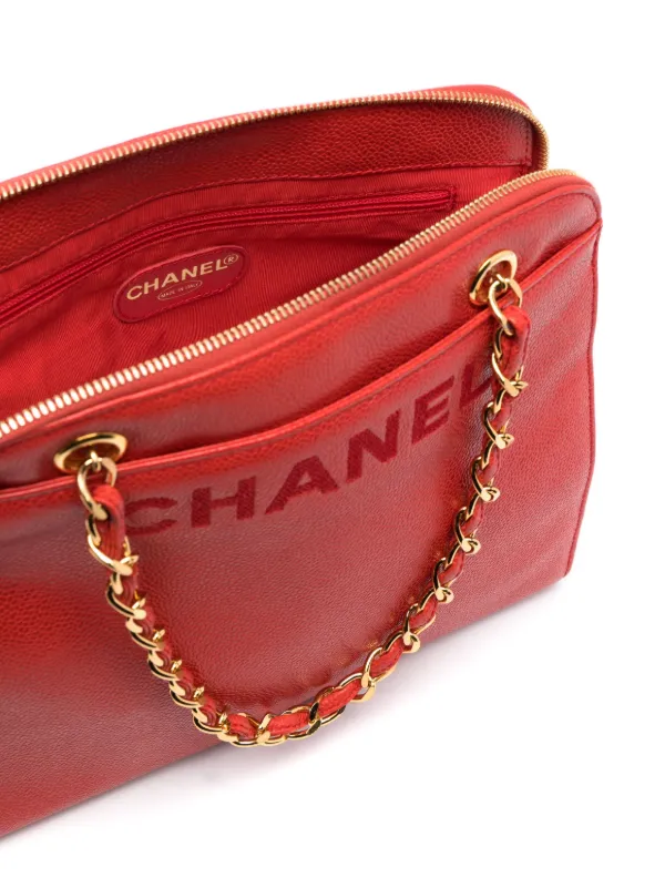 CHANEL 鞄 CHANEL Pre-Owned 1997-1999 ロゴエンボス ショルダーバッグ | レッド