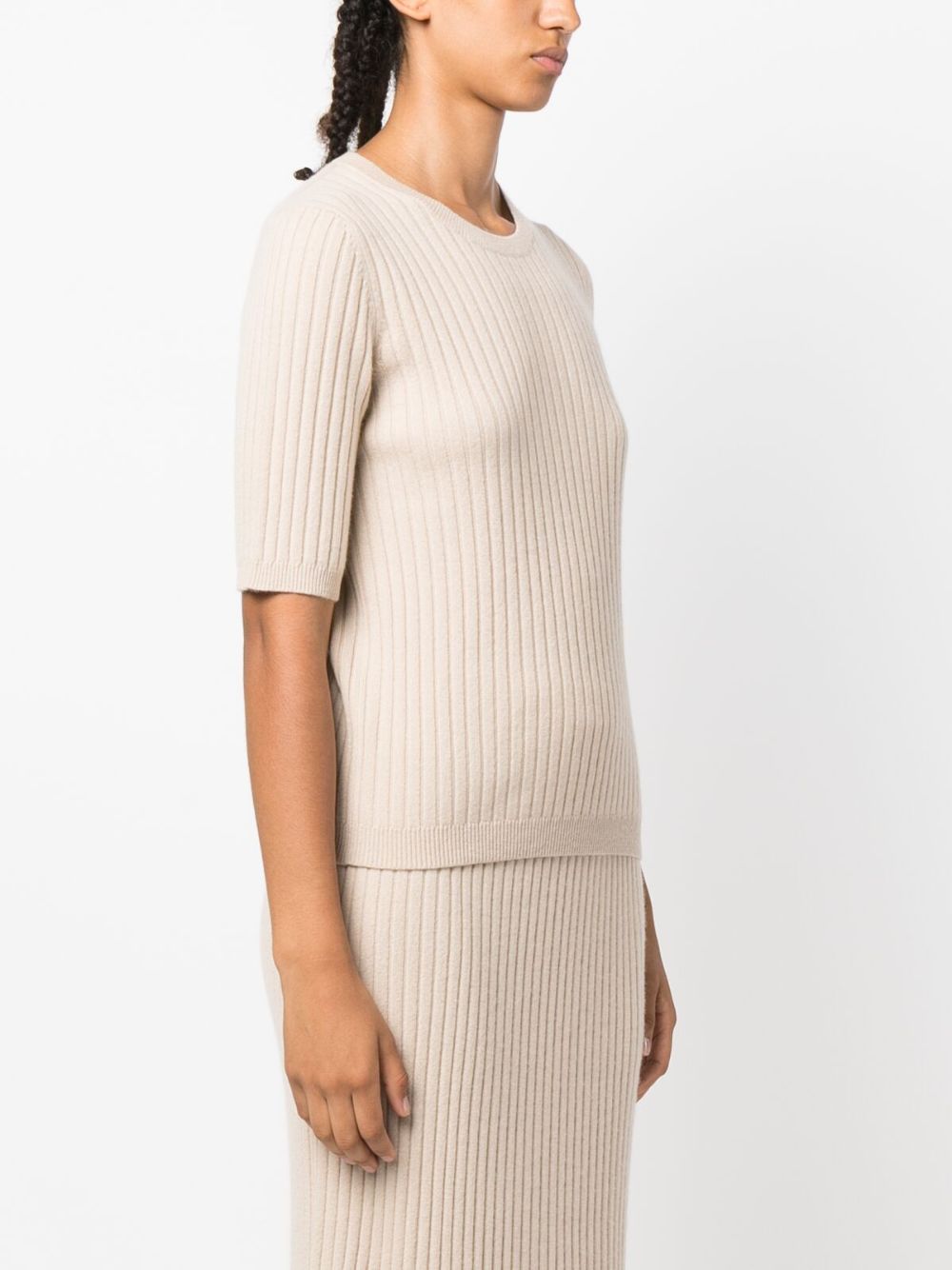 Allude ribbed knitted top - Beige