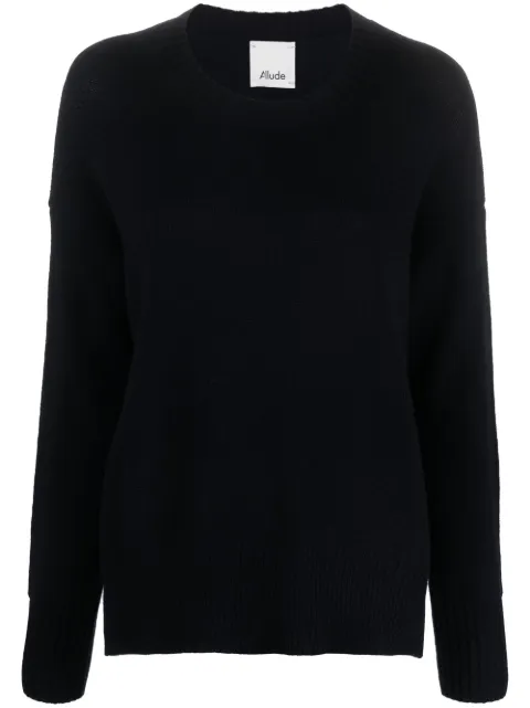 Allude drop-shoulder ribbed jumper