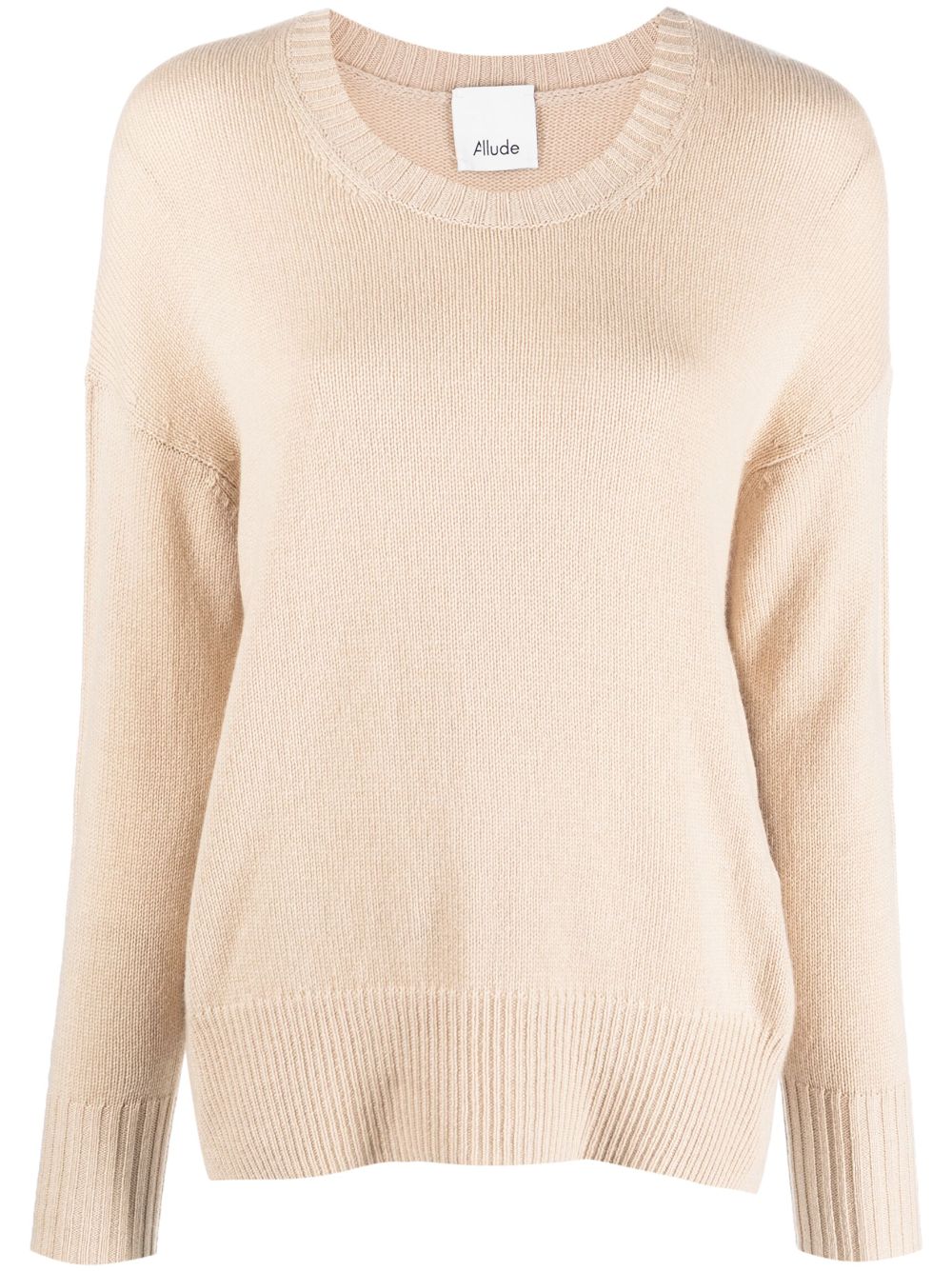 Allude Side-slit Cashmere Jumper In Neutrals