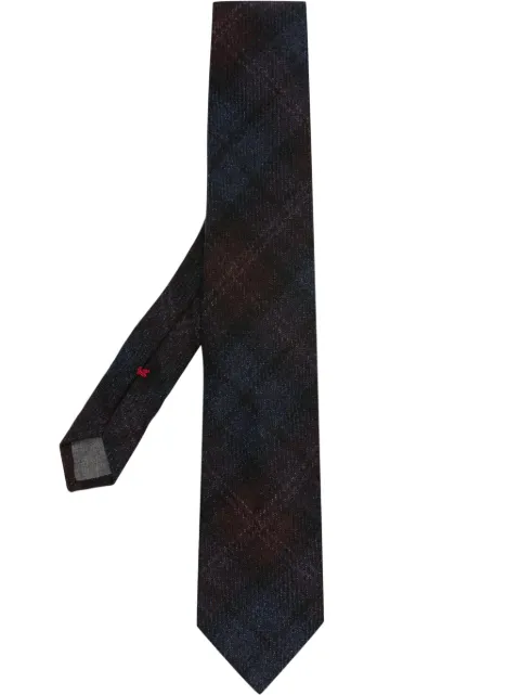 Brunello Cucinelli corbata con motivo de cuadros 