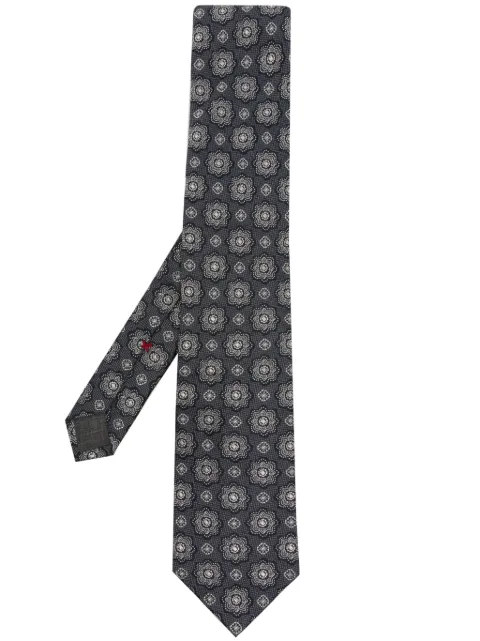 Brunello Cucinelli floral-embroidered silk tie