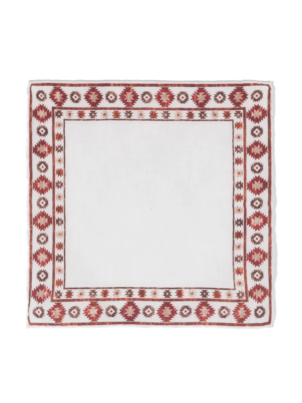 Brunello Cucinelli Geometric-print Wool Scarf In White