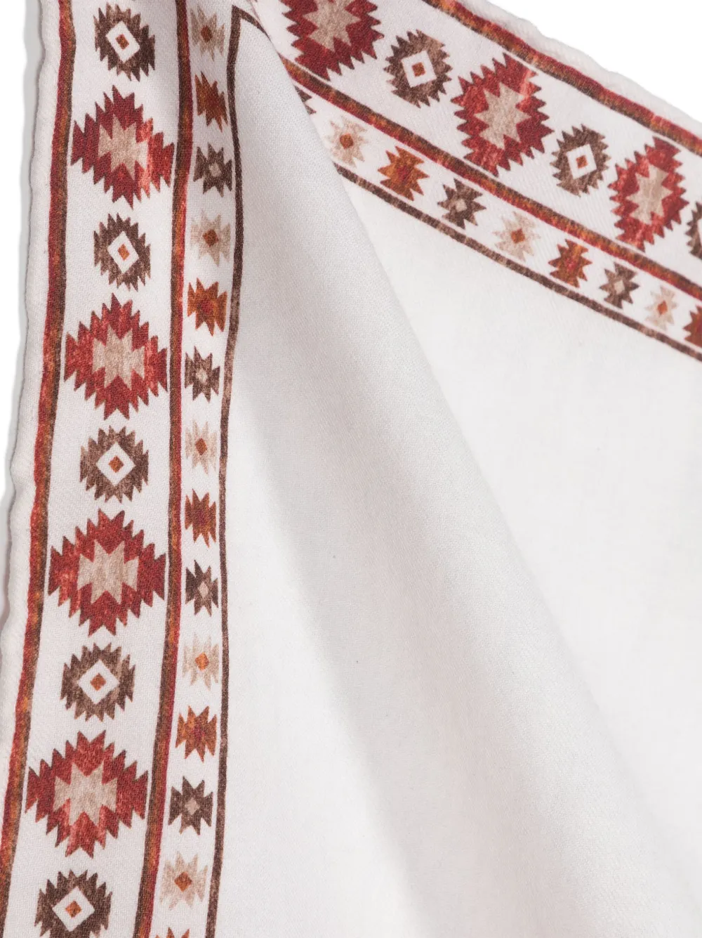 Brunello Cucinelli Geometric-print Wool Scarf In White